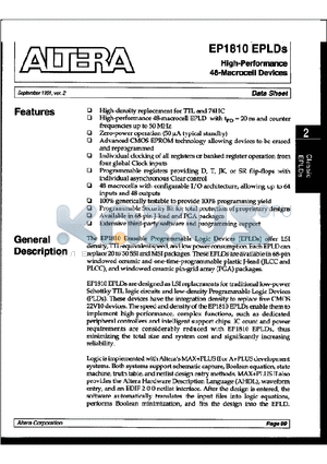 EP1810-20 datasheet - High-Performance 48-Macrocell Devices