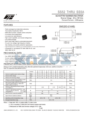 SS54 datasheet - SCHOTTKY BARRIER RECTIFIER