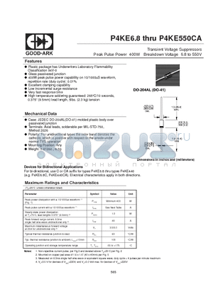 P4KE12 datasheet - Transient Voltage Suppressors