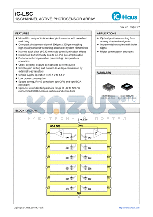 IC-LSC datasheet - -CHANNEL ACTIVE PHOTOSENSOR ARRAY