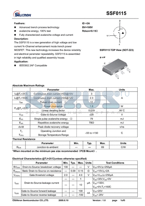 SSF0115 datasheet - IEEE802.3AF Compatible