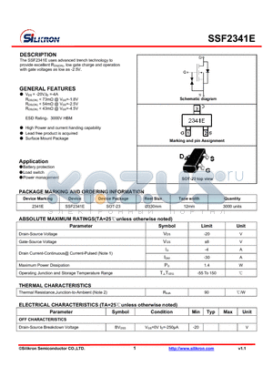 SSF2341E datasheet - Battery protection