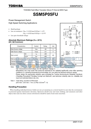 SSM5P05FU_07 datasheet - Power Management Switch