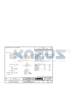 SSP-LXC0943S13A datasheet - 0.94 CIRCULAR, 13 LED CLUSTER, 590nm SUPER YELLOW LEDS, WATER CLEAR LENS, COMMON ANODE.