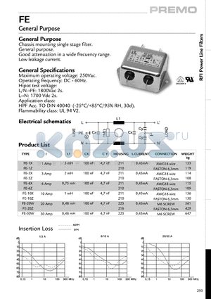 FAM_FILE00000047 datasheet - CHASSIS MOUNTING SINGLE STAGE FILTER
