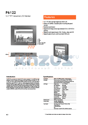 P6122 datasheet - Resistive touchscreen