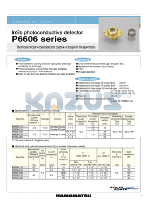 P6606-320 datasheet - InSb photoconductive detector