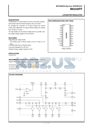 M62230FP datasheet - LCD MATRIX REGULATOR