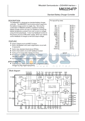 M62254 datasheet - Standard Battery Charger Controller