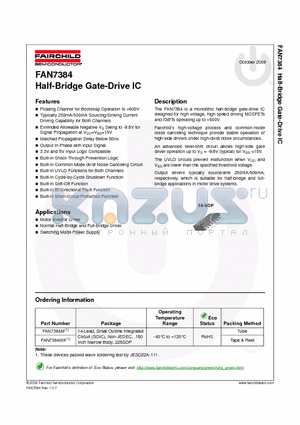 FAN7384 datasheet - Half-Bridge Gate-Drive IC