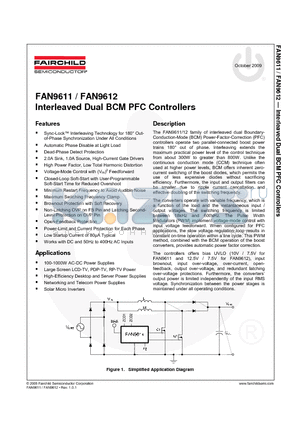 FAN9611MX datasheet - Interleaved Dual BCM PFC Controllers