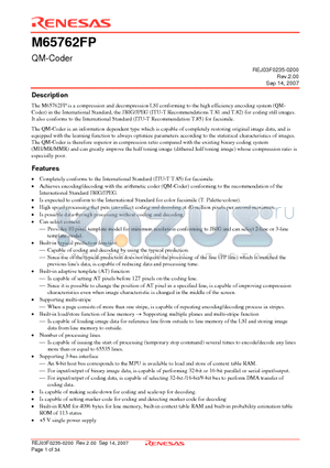 M65762FP datasheet - QM-Coder