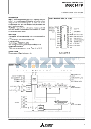 M66014FP datasheet - 16-BIT SERIAL BUS CONTROLLER