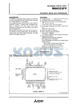 M66333FP datasheet - FACSIMILE IMAGE DATA PROCESSOR