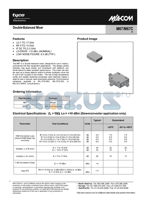 M67C datasheet - Double-Balanced Mixer