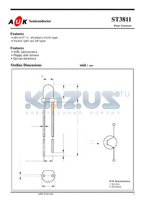 ST3811 datasheet - Photo Transistor