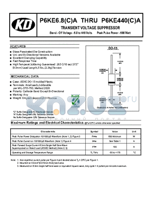 P6KE160CA datasheet - TRANSIENT VOLTAGE SUPPRESSOR