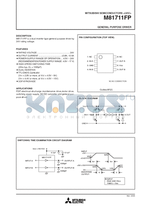 M81711FP datasheet - GENERAL PURPOSE DRIVER