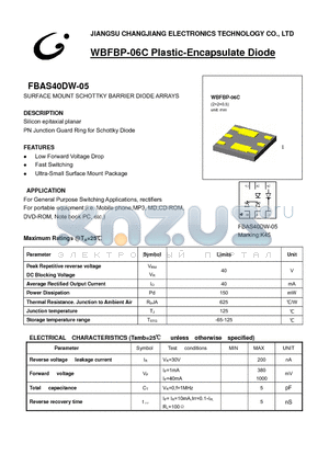 FBAS40DW-05 datasheet - SURFACE MOUNT SCHOTTKY BARRIER DIODE ARRAYS