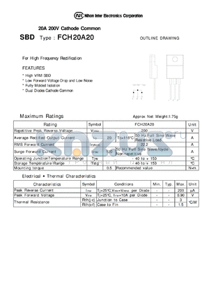 FCH20A20 datasheet - FOR HIGH FREQUENCY RECTIFICATION