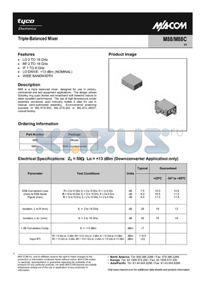 M88 datasheet - Triple-Balanced Mixer