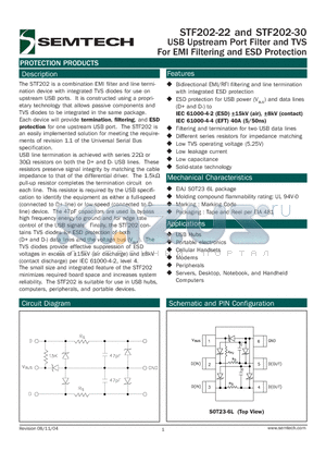 STF202-22_04 datasheet - USB Upstream Port Filter and TVS