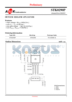 STK0290P datasheet - Advanced Power MOSFET