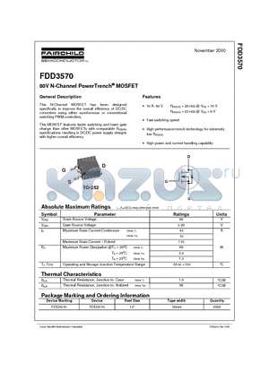FDD3570_0011 datasheet - 80V N-Channel PowerTrench MOSFET