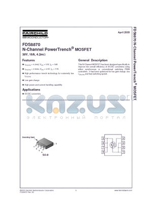 FDS8870_NL datasheet - N-Channel PowerTrench MOSFET