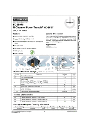 FDS8978_11 datasheet - N-Channel PowerTrench^ MOSFET