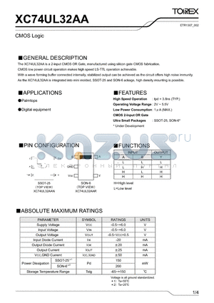XC74UL32AA_002 datasheet - CMOS Logic