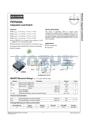 FDY6342L datasheet - Integrated Load Switch