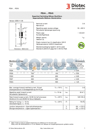 FE3D datasheet - Superfast Switching Silicon-Rectifiers