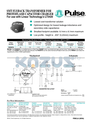 PA0367A datasheet - For use with Linear Technologys LT3420