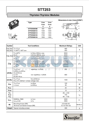 STT253GK18 datasheet - Thyristor-Thyristor Modules