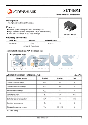 SUT460M datasheet - Epitaxial planar NPN silicon transistor