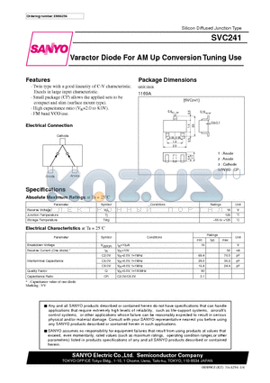 SVC241 datasheet - Varactor Diode For AM Up Conversion Tuning Use