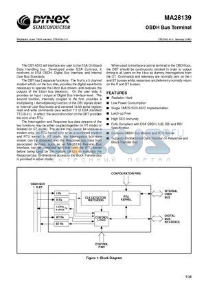 MA28139 datasheet - OBDH Bus Terminal