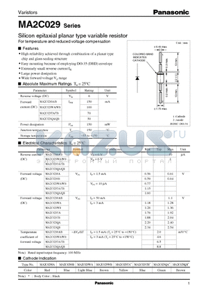 MA2C029T datasheet - Silicon epitaxial planar type variable resistor