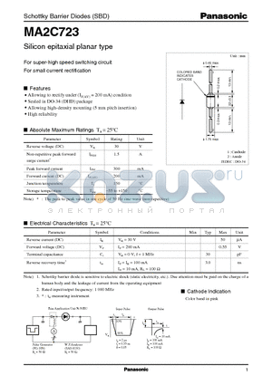 MA2C723 datasheet - Schottky Barrier Diodes