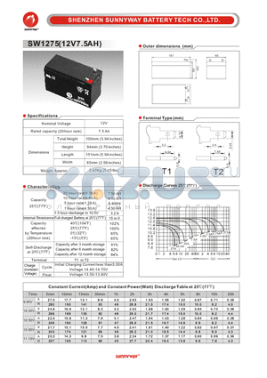SW1275 datasheet - General Battery