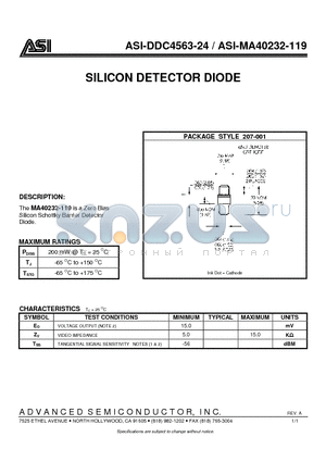 MA40232-119 datasheet - SILICON DETECTOR DIODE