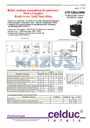SWM841080 datasheet - Ready to use Solid State Relay
