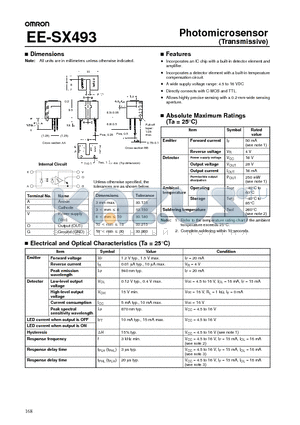 SX493 datasheet - Photomicrosensor