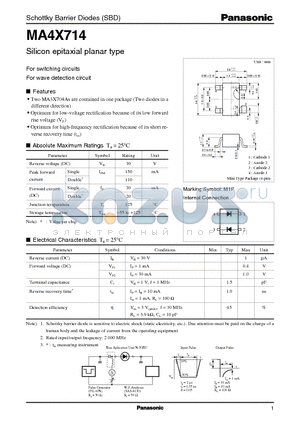 MA4X714 datasheet - Silicon epitaxial planar type