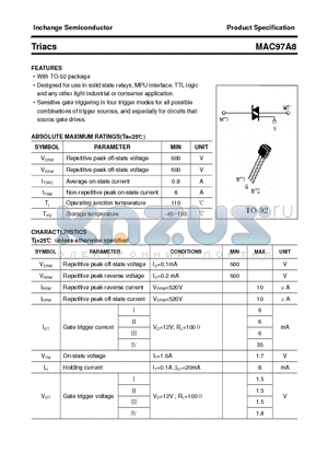 MAC97A8 datasheet - Triacs