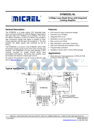 SY88232L_10 datasheet - 2.5Gbps Laser Diode Driver with Integrated