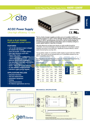 XCB datasheet - AC/DC Power Supply