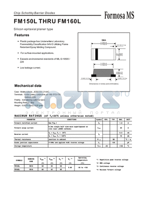 FM150L datasheet - Chip Schottky Barrier Diodes - Silicon epitaxial planer type