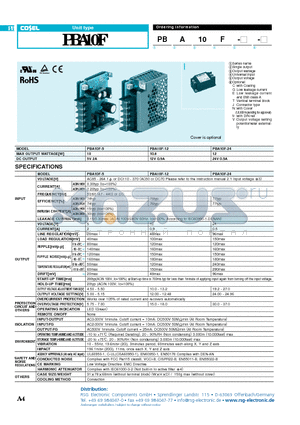PBA10F-5 datasheet - Unit type